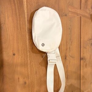 White Crossbody Bag with Logo